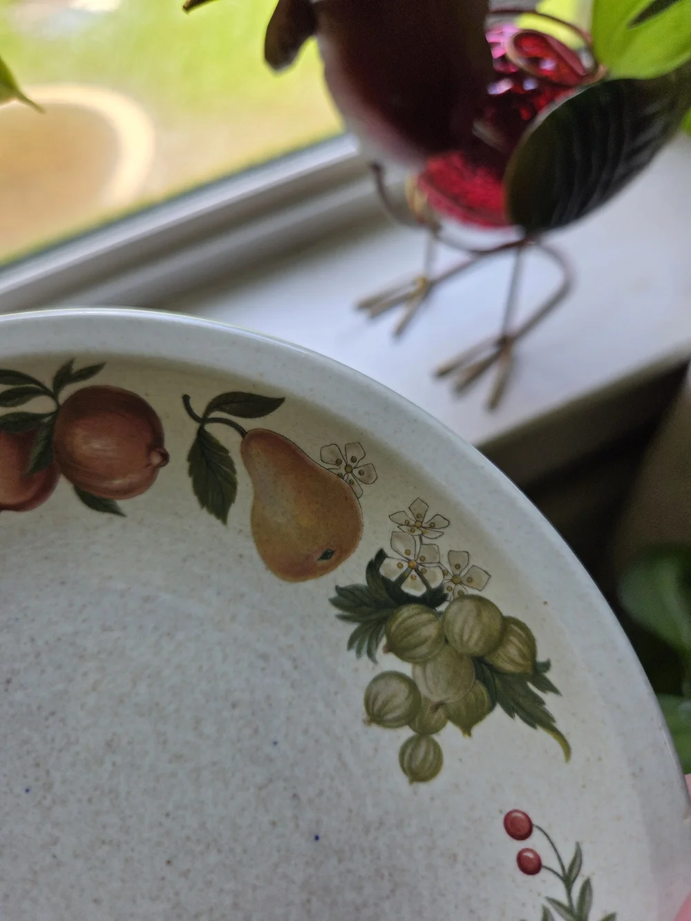 Wedgwood Cream Ceramic Fruit-Encircled Serving Bowl